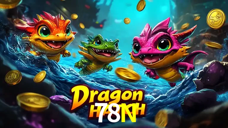 Arte promocional do jogo Dragon Hatch com três adoráveis dragões bebês nadando entre moedas de ouro, um dos slots mais divertidos para jogar no cassino 78N.